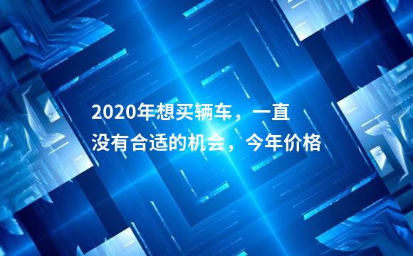2020年想买辆车，一直没有合适的机会，今年价格