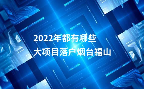 2022年都有哪些大项目落户烟台福山