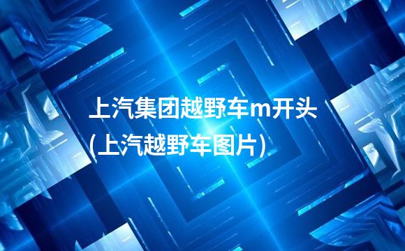 上汽集团越野车m开头(上汽越野车图片)