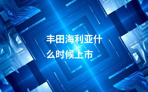 丰田海利亚什么时候上市