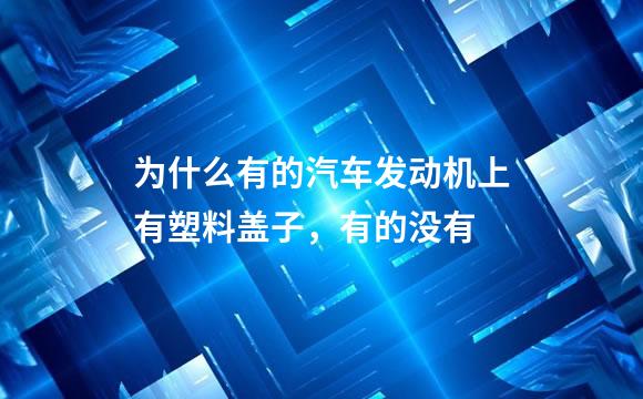 为什么有的汽车发动机上有塑料盖子，有的没有
