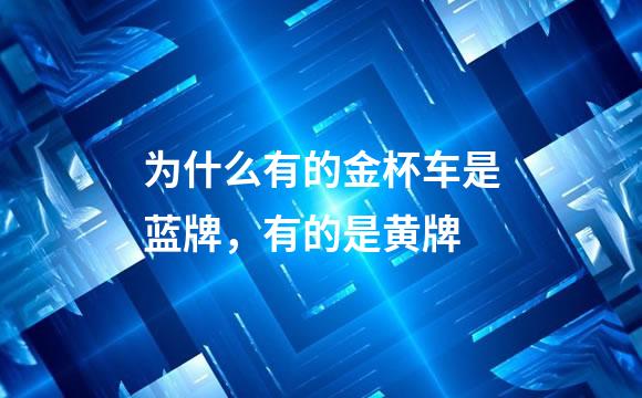 为什么有的金杯车是蓝牌，有的是黄牌