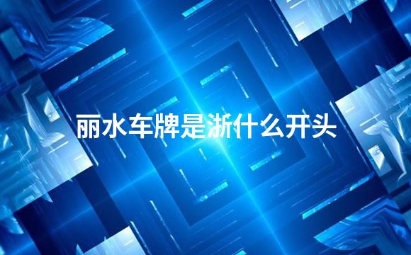丽水车牌是浙什么开头