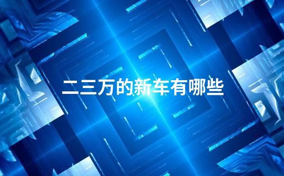 二三万的新车有哪些