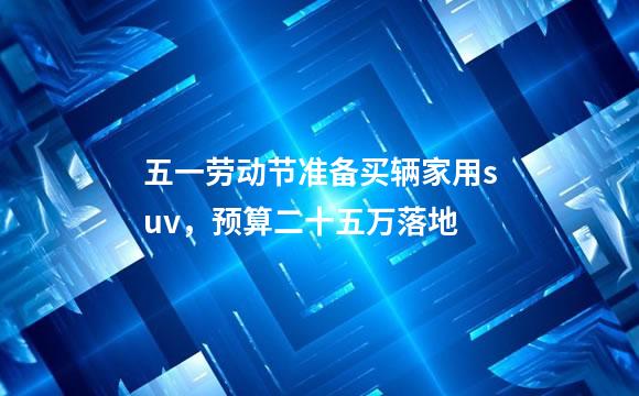 五一劳动节准备买辆家用suv，预算二十五万落地