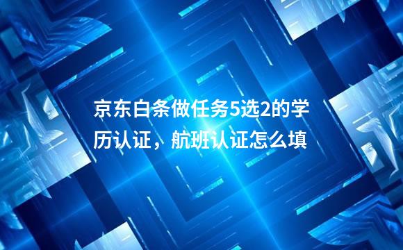 京东白条做任务5选2的学历认证，航班认证怎么填