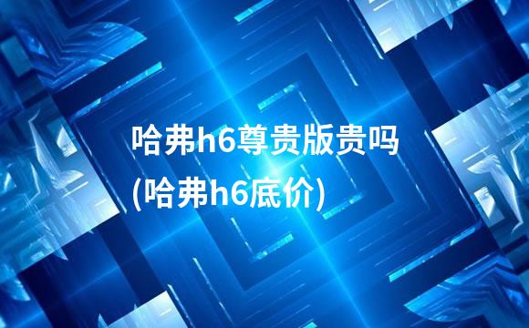 哈弗h6尊贵版贵吗(哈弗h6底价)