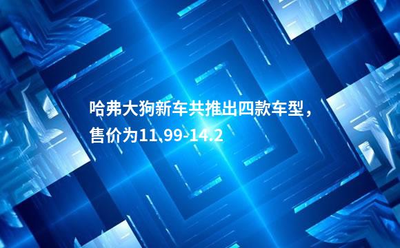 哈弗大狗新车共推出四款车型，售价为11.99-14.2