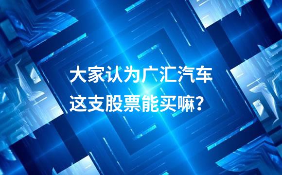大家认为广汇汽车这支股票能买嘛？