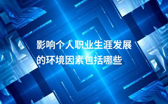影响个人职业生涯发展的环境因素包括哪些