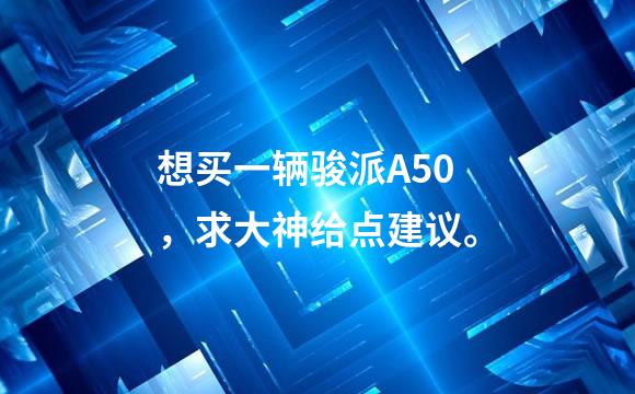想买一辆骏派A50，求大神给点建议。