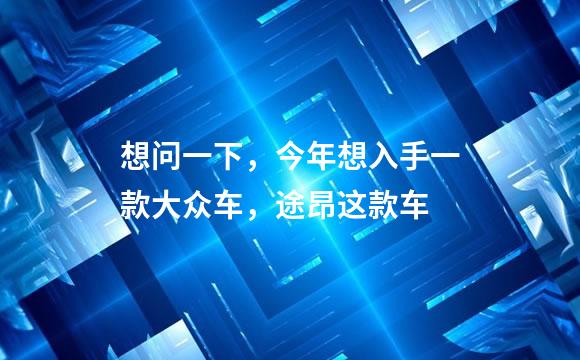 想问一下，今年想入手一款大众车，途昂这款车