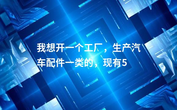 我想开一个工厂，生产汽车配件一类的，现有5