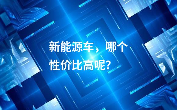 新能源车，哪个性价比高呢？
