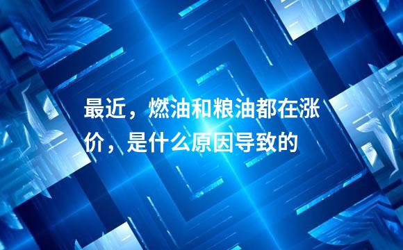 最近，燃油和粮油都在涨价，是什么原因导致的