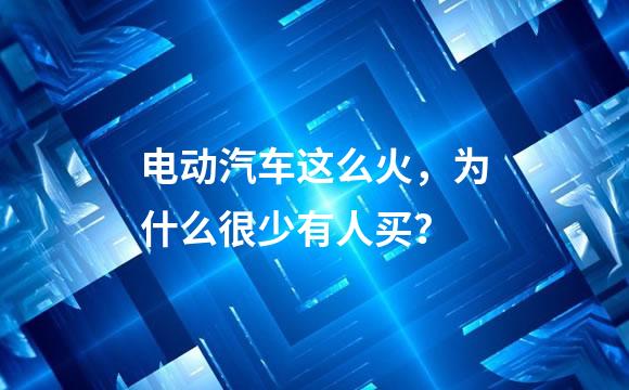 电动汽车这么火，为什么很少有人买？