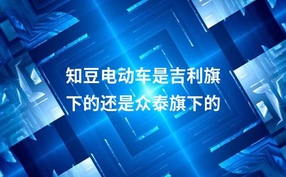 知豆电动车是吉利旗下的还是众泰旗下的