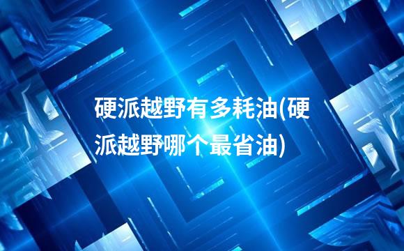 硬派越野有多耗油(硬派越野哪个最省油)
