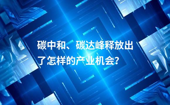 碳中和、碳达峰释放出了怎样的产业机会？