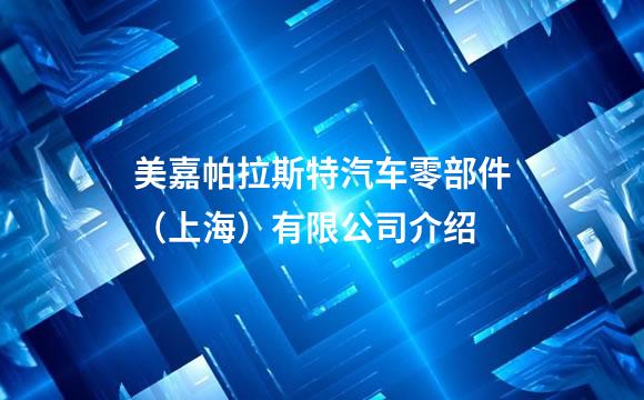 美嘉帕拉斯特汽车零部件（上海）有限公司介绍