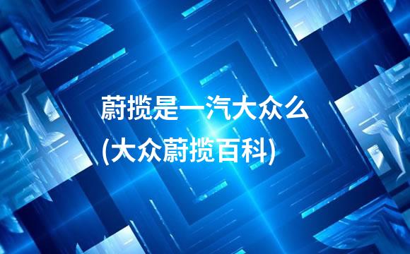 蔚揽是一汽大众么(大众蔚揽百科)