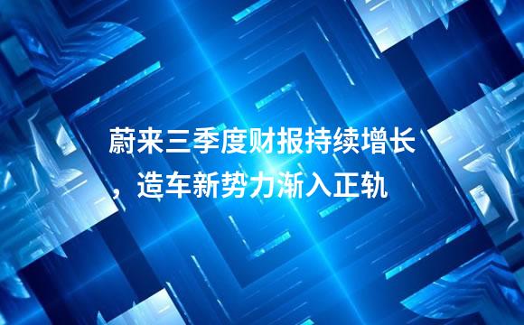 蔚来三季度财报持续增长，造车新势力渐入正轨