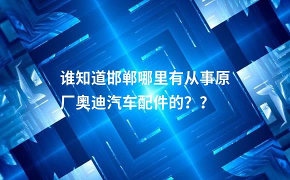 谁知道邯郸哪里有从事原厂奥迪汽车配件的？？