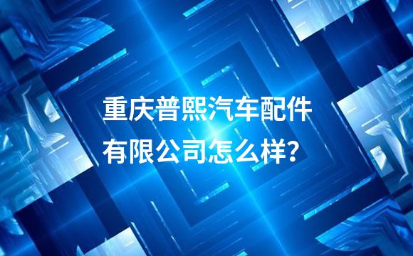 重庆普熙汽车配件有限公司怎么样？