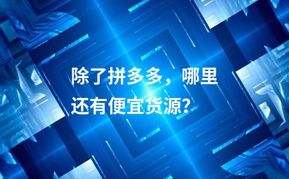 除了拼多多，哪里还有便宜货源？