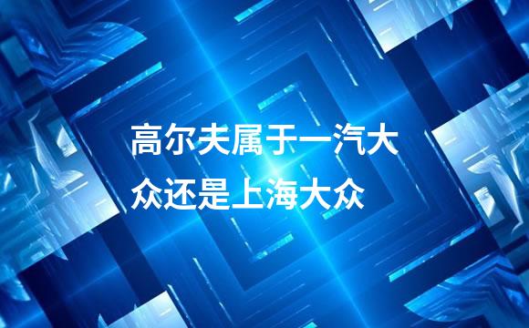 高尔夫属于一汽大众还是上海大众