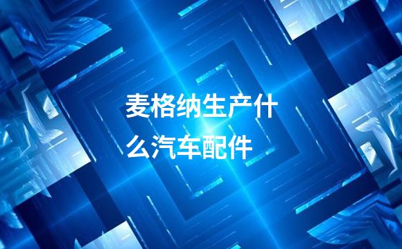 麦格纳生产什么汽车配件